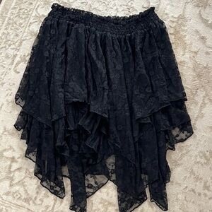 Free People Black Lace Skirt